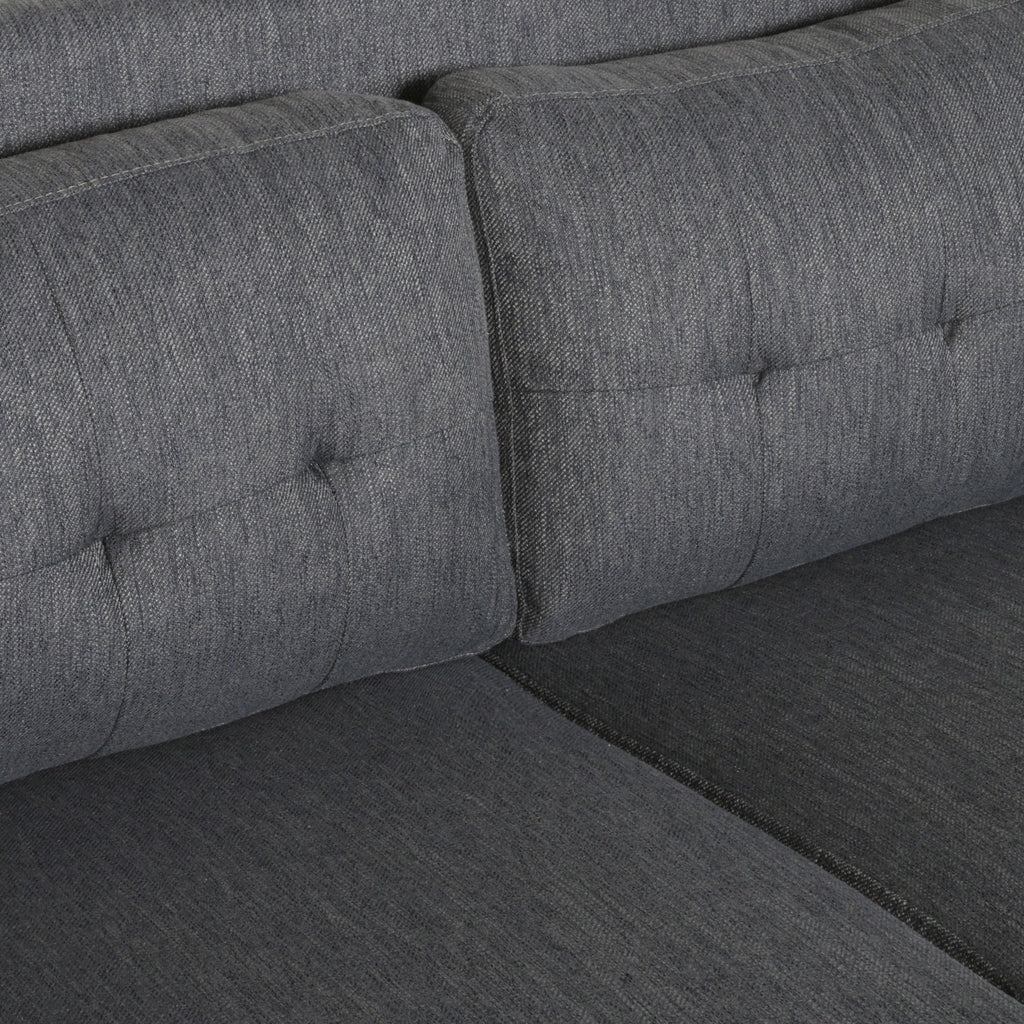 Charcoal Dark Brown Fabric Loveseat Q564