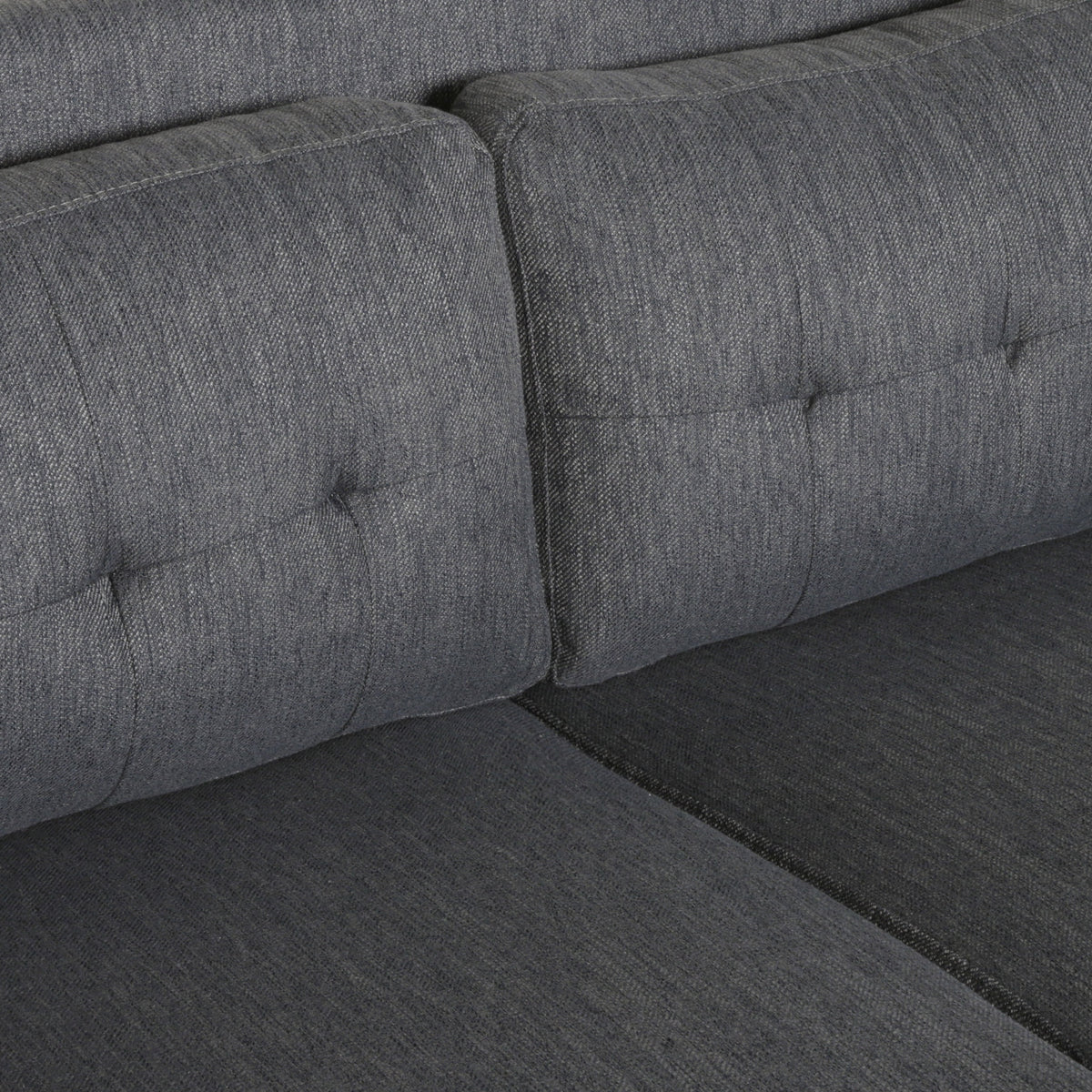 Charcoal Dark Brown Fabric Loveseat Q564