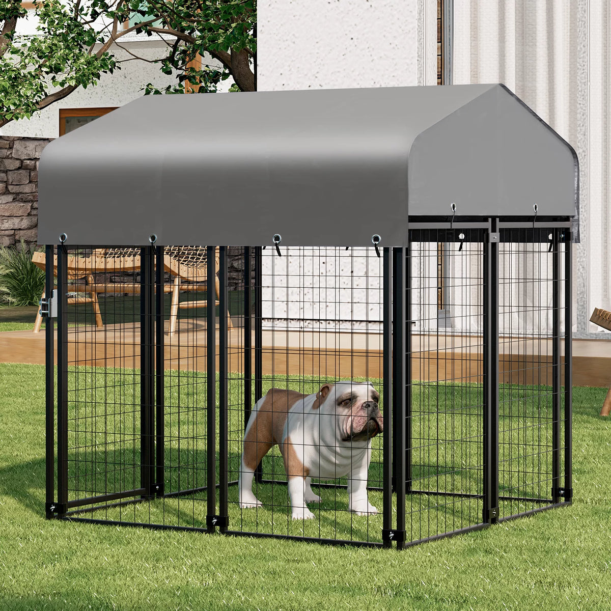 4ft x 4.25ft x 4.5ft 8 Panels Outdoor Dog Kennel B11472