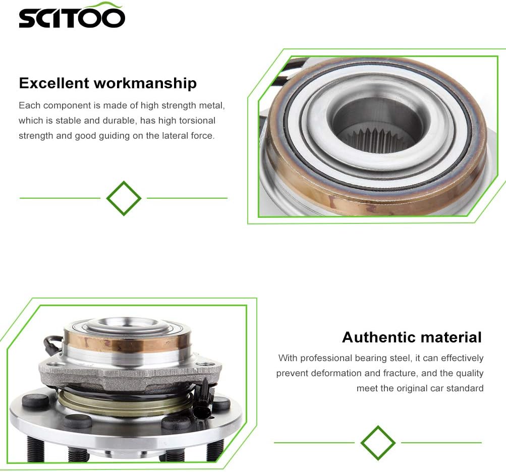 Wheel Bearing Assembly Hub 2 Set 6 Lugs with ABS V55256