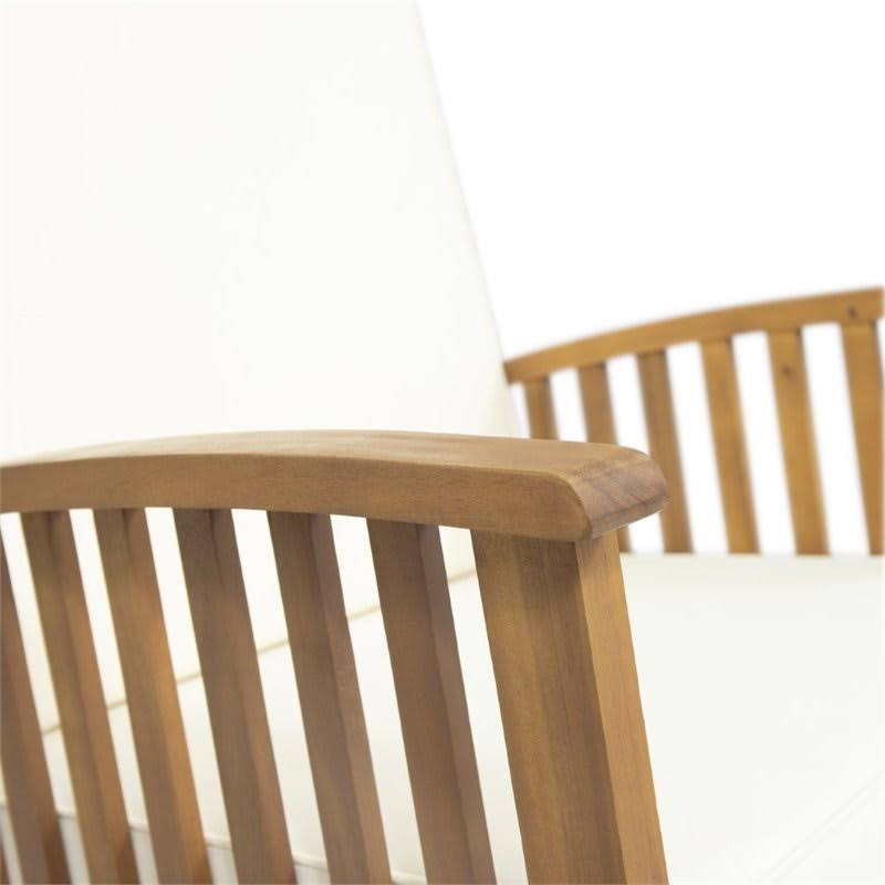 Brown Acacia Wood Rocking Chair Set of 2 R354