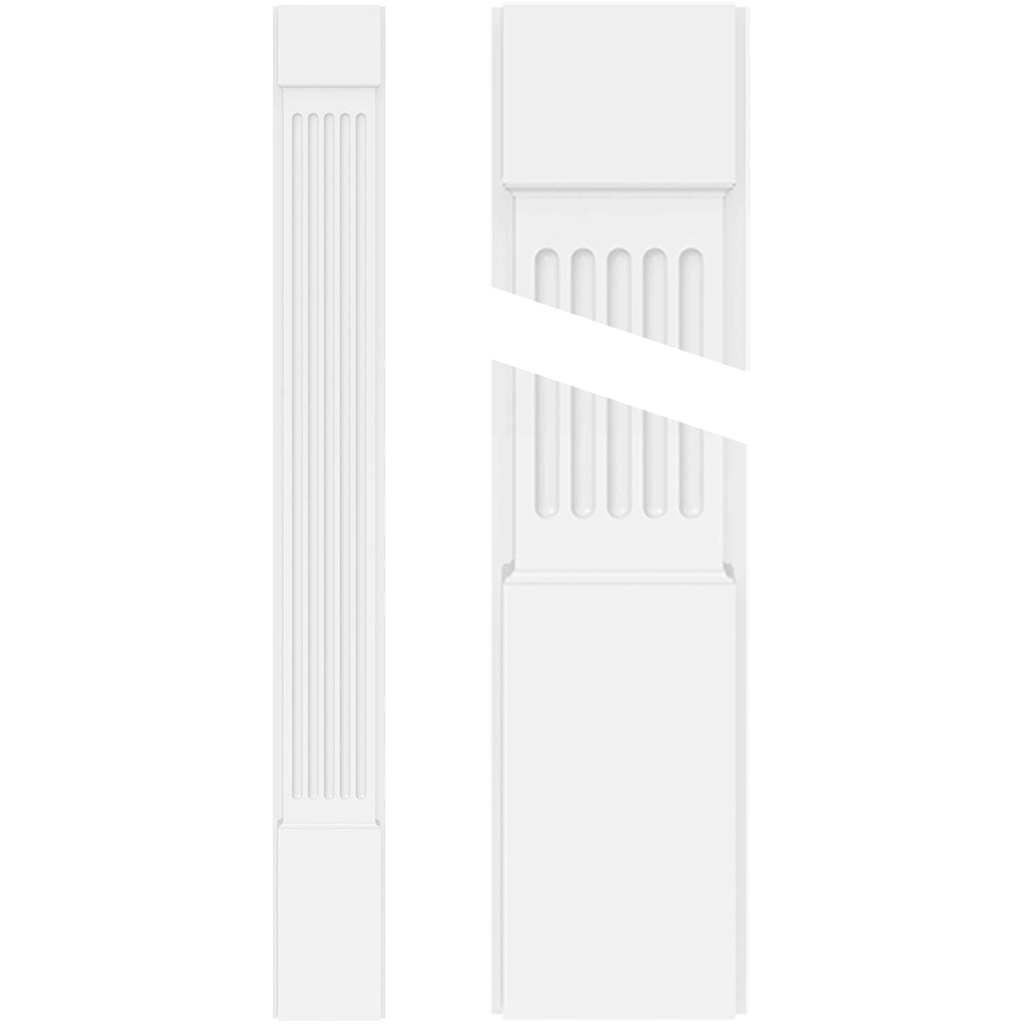 Fluted PVC Pilaster with Capital and Base (Pair) M2251
