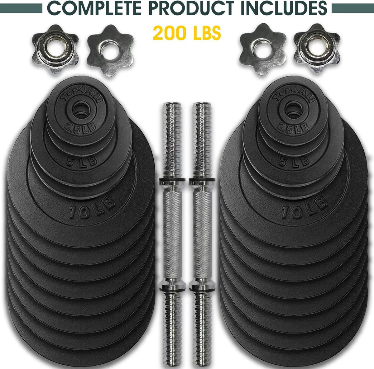 60 lbs Adjustable Cast Iron Dumbbell Set G26911