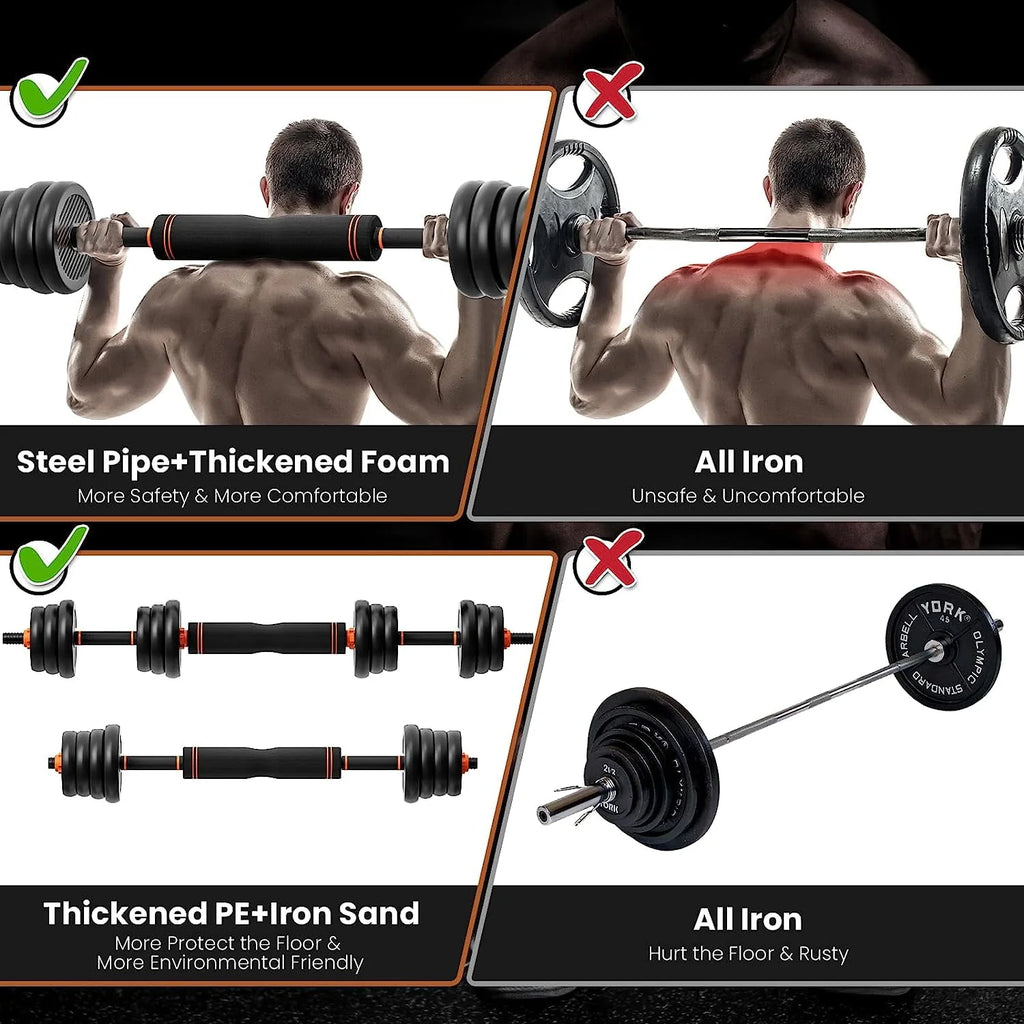 77 lbs Adjustable Dumbbell Set Black H81704