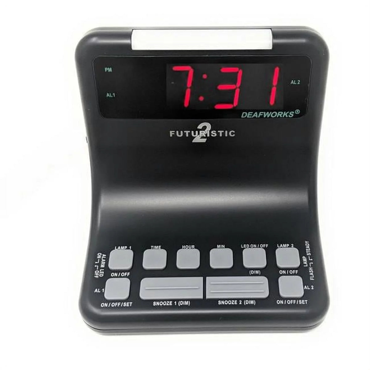 Black Dual Alarm Clock with Dual USB Charging Ports F816