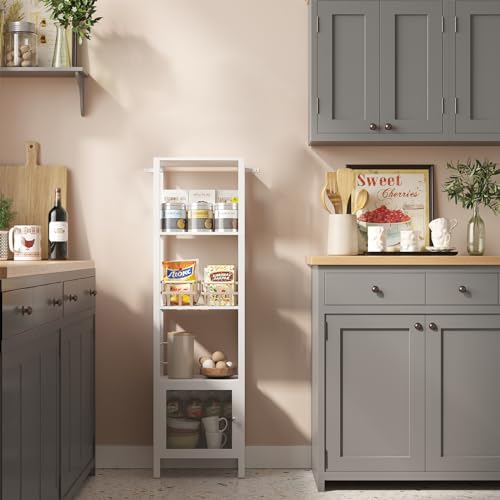 6 Tier Narrow Bookcase with Door H634664