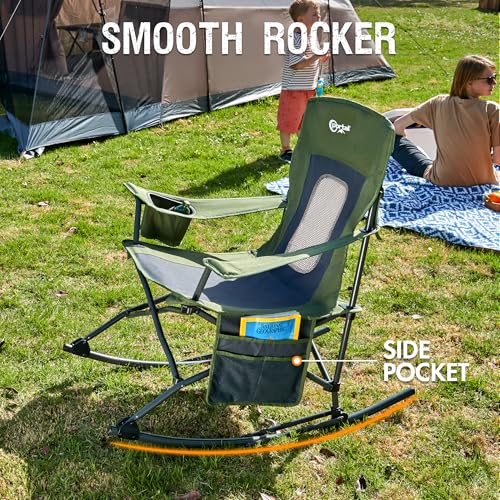 Folding Camping Rocking Chair with Cup Holder and Carry Bag B509