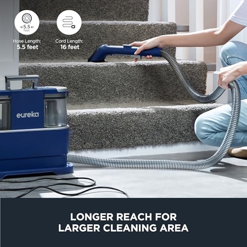 Portable Carpet and Upholstery Cleaner, 50.7oz Water Tank, Blue N730813