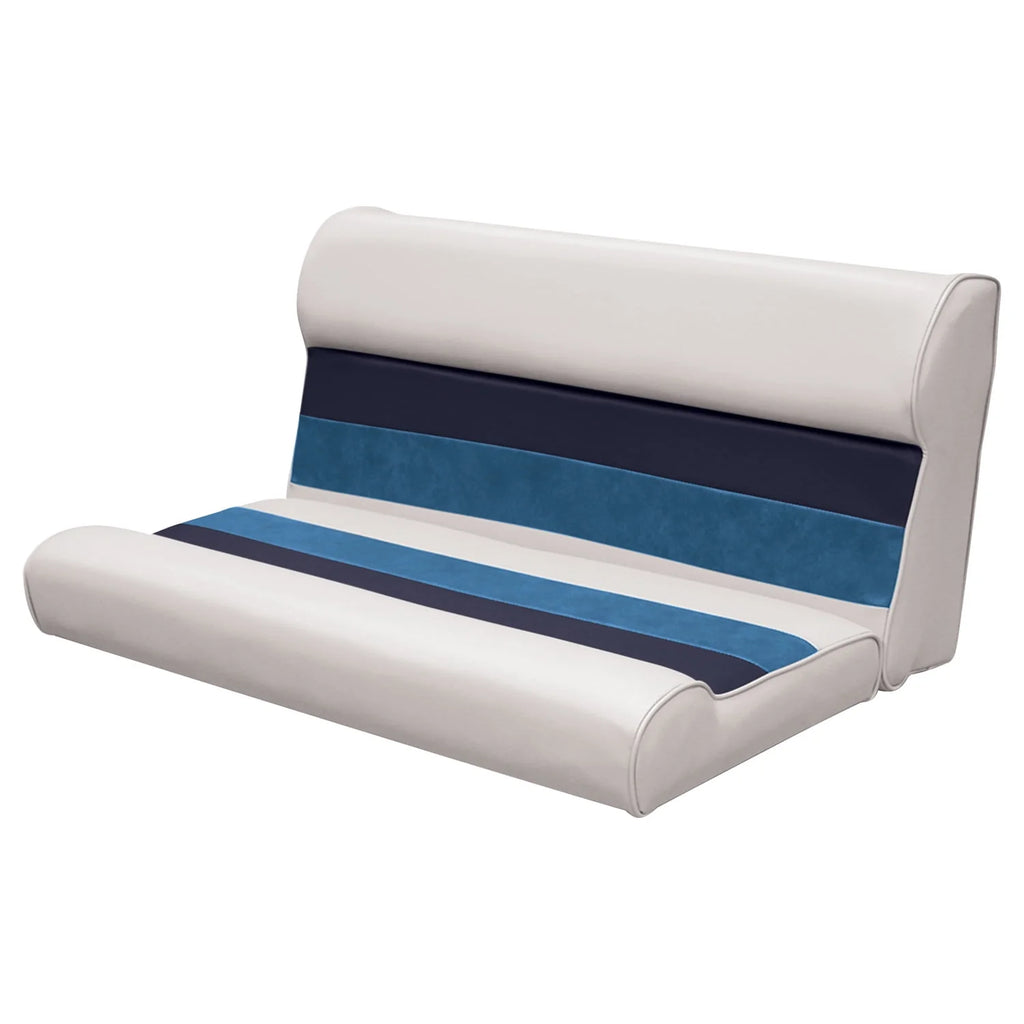 Gray Navy Blue Boat Seat and Backrest Cushion Set Q3359