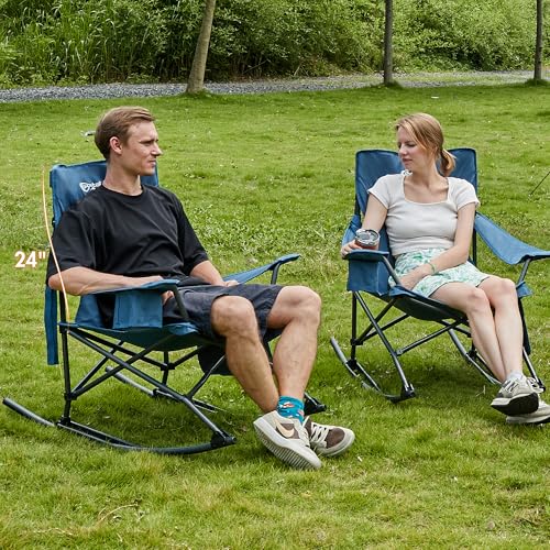 Folding Camping Rocking Chair with Cup Holder and Carry Bag B509