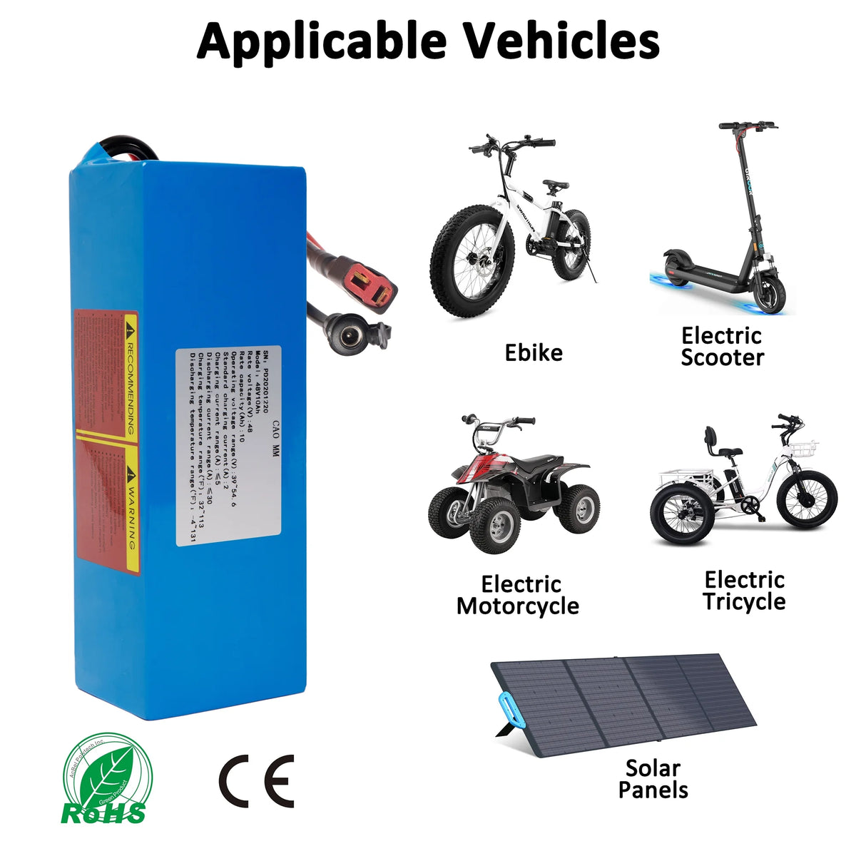 48V 10AH Lithium Battery with 5A Fast Charger G739782
