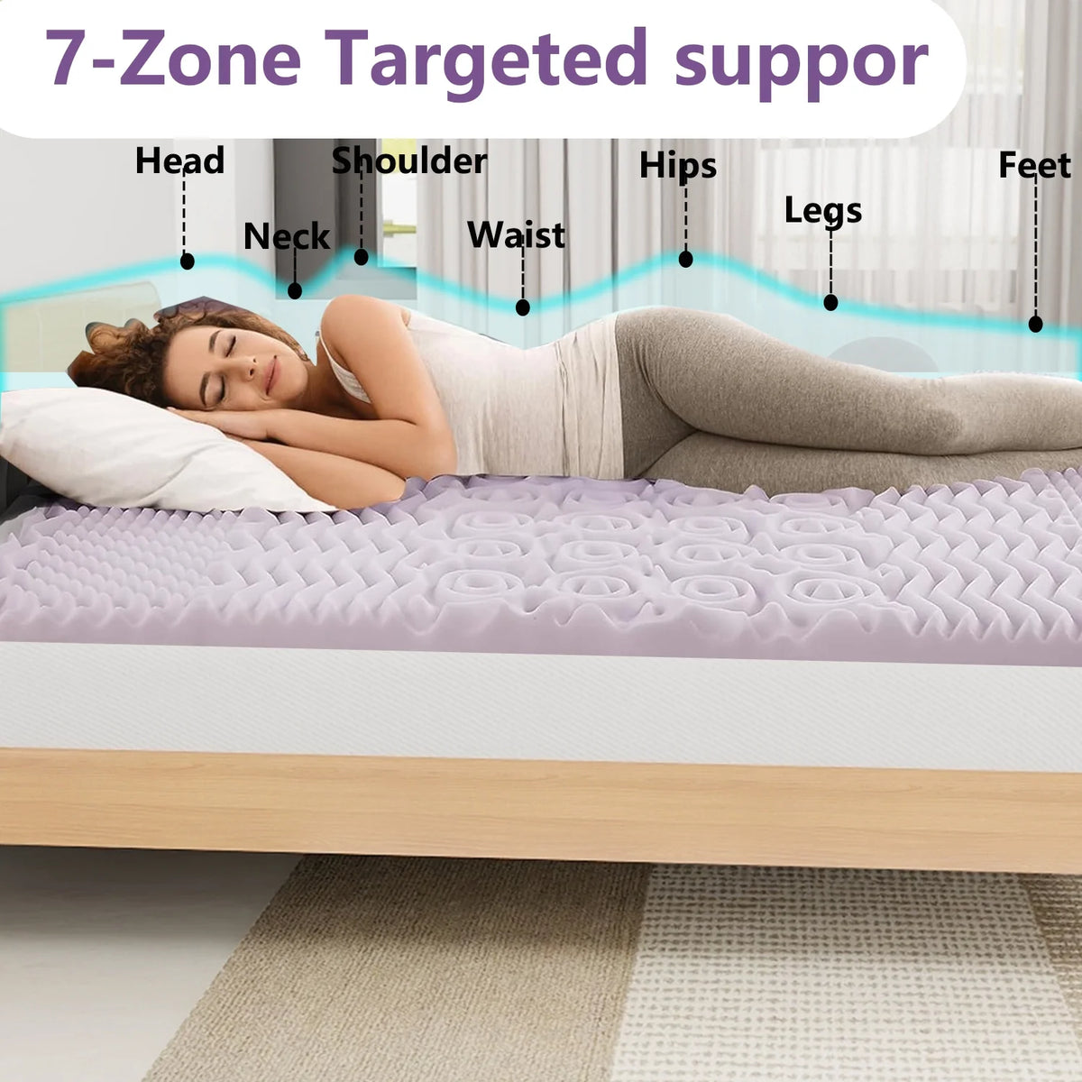 Full Size 4 inch Memory Foam Mattress Topper H16817