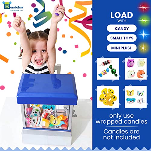 Blue Electronic Mini Candy and Toy Grabber Dispenser with Lights Sound & 4 Mini Plush Animals V555125