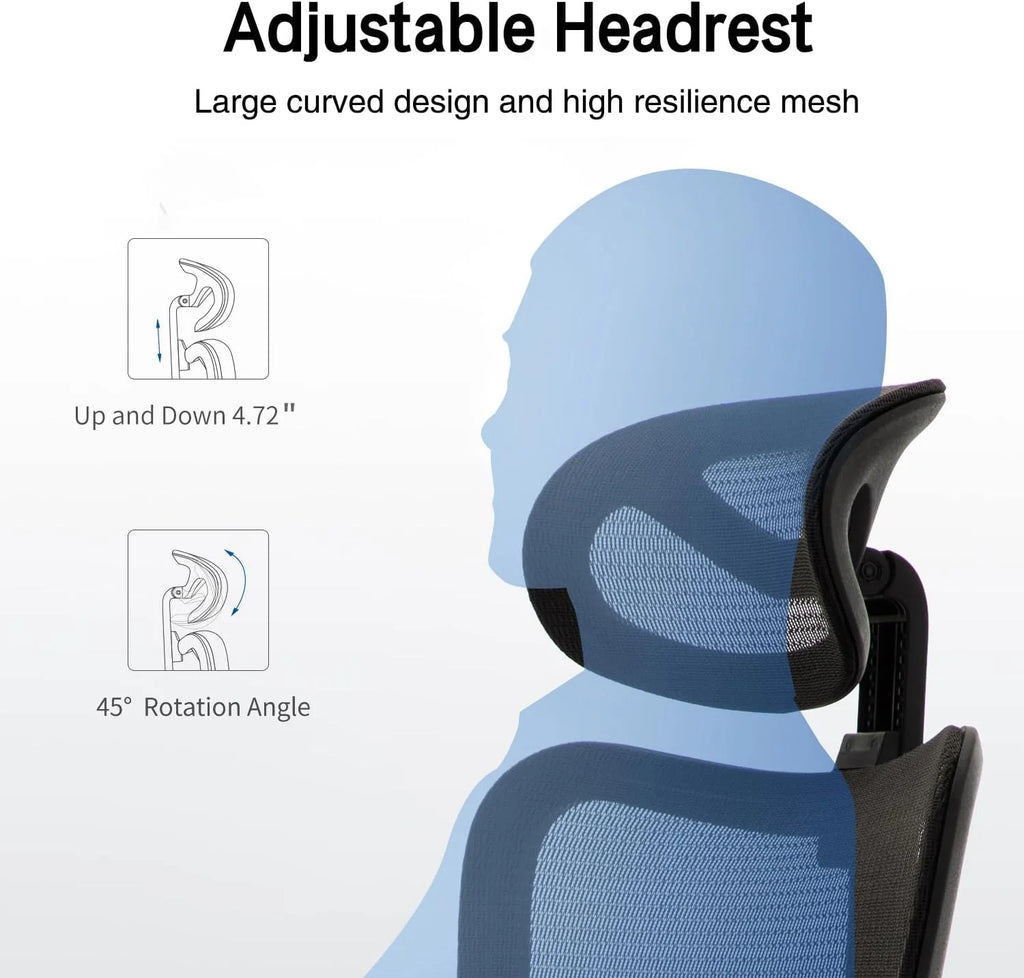 Ergonomic High Back Mesh Office Chair with Lumbar Support and Headrest Black S95244