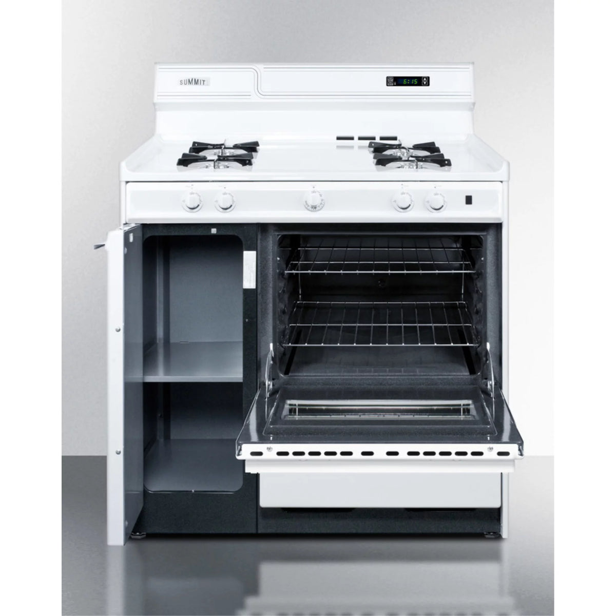 36" White Gas Range with Open Burners E515