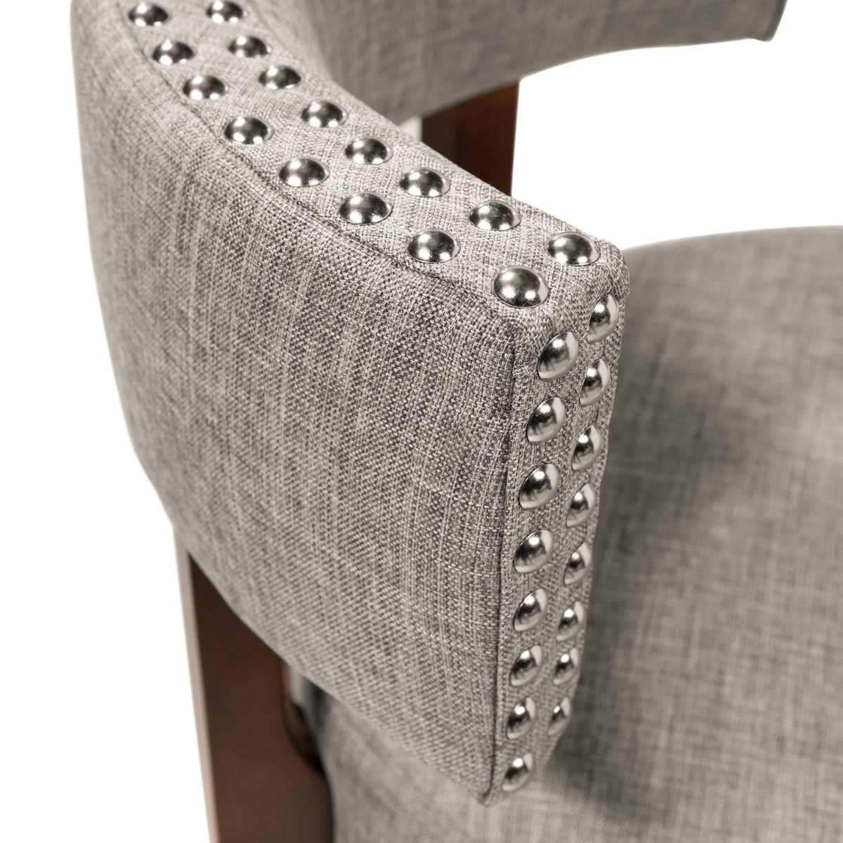 Grey Nailhead Swivel Barstool Set of 2 P13714