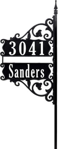 Handcrafted Double Sided Reflective Address Sign on 47 Pole G225