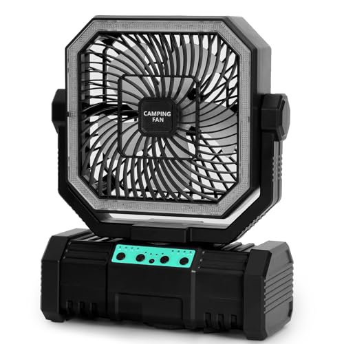 20000mAh Portable Camping Fan with Bluetooth Speaker O4490