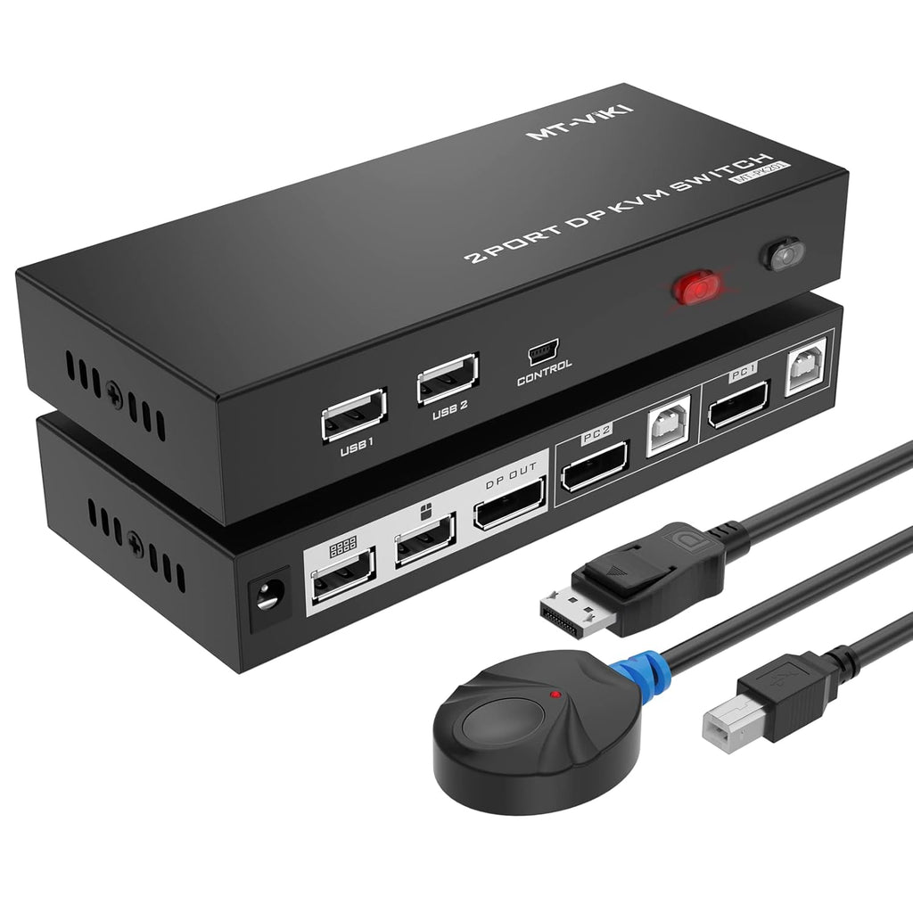 DisplayPort 4 Port KVM Switch 4x1 with 4 DP Cables 4 USB Cables 4K@60Hz Z3018