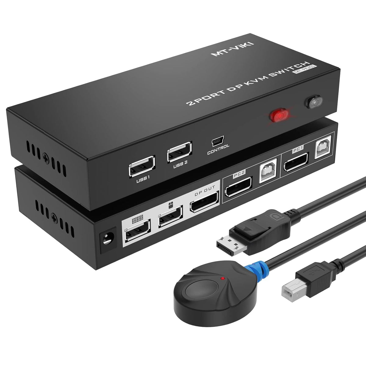 DisplayPort 4 Port KVM Switch 4x1 with 4 DP Cables 4 USB Cables 4K@60Hz Z3018