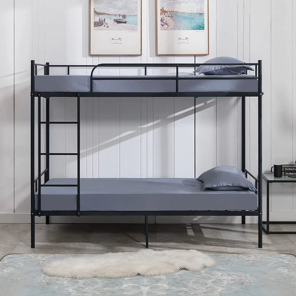 Twin over Twin Bunk Bed with Ladder and Guardrail W892