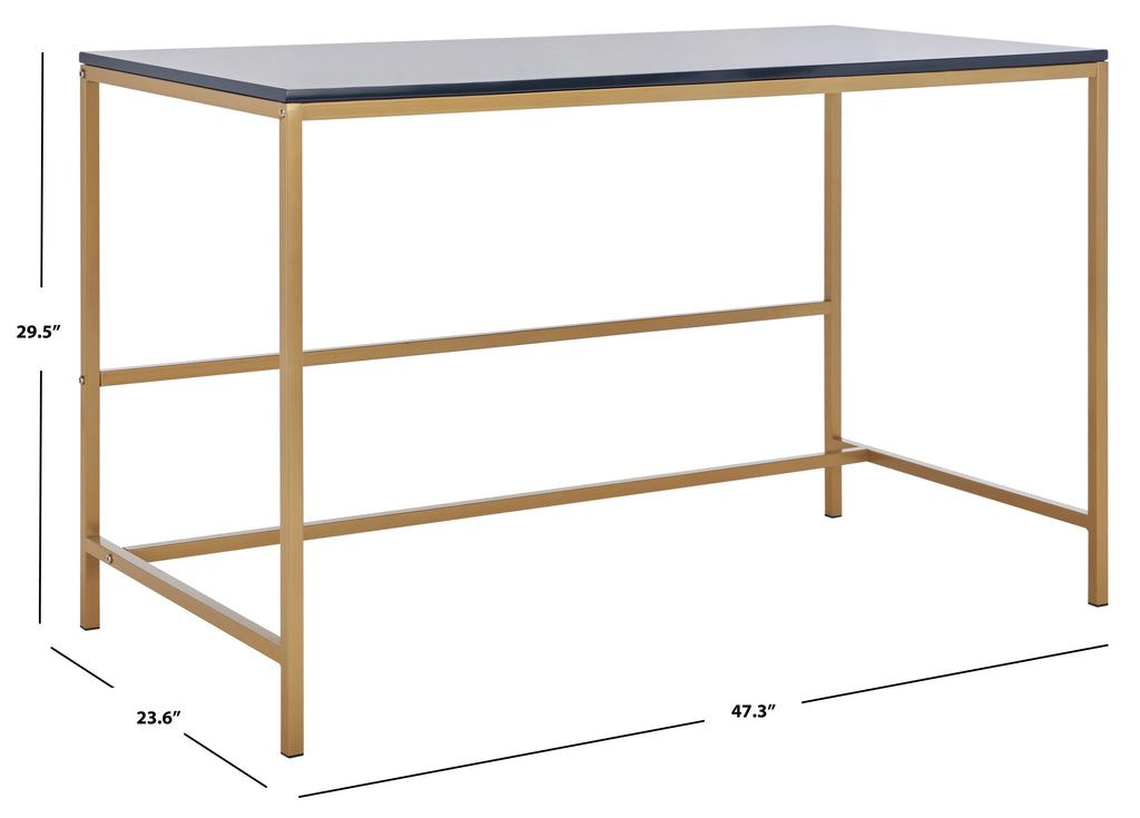 Navy Gold Wood Writing Desk T464618