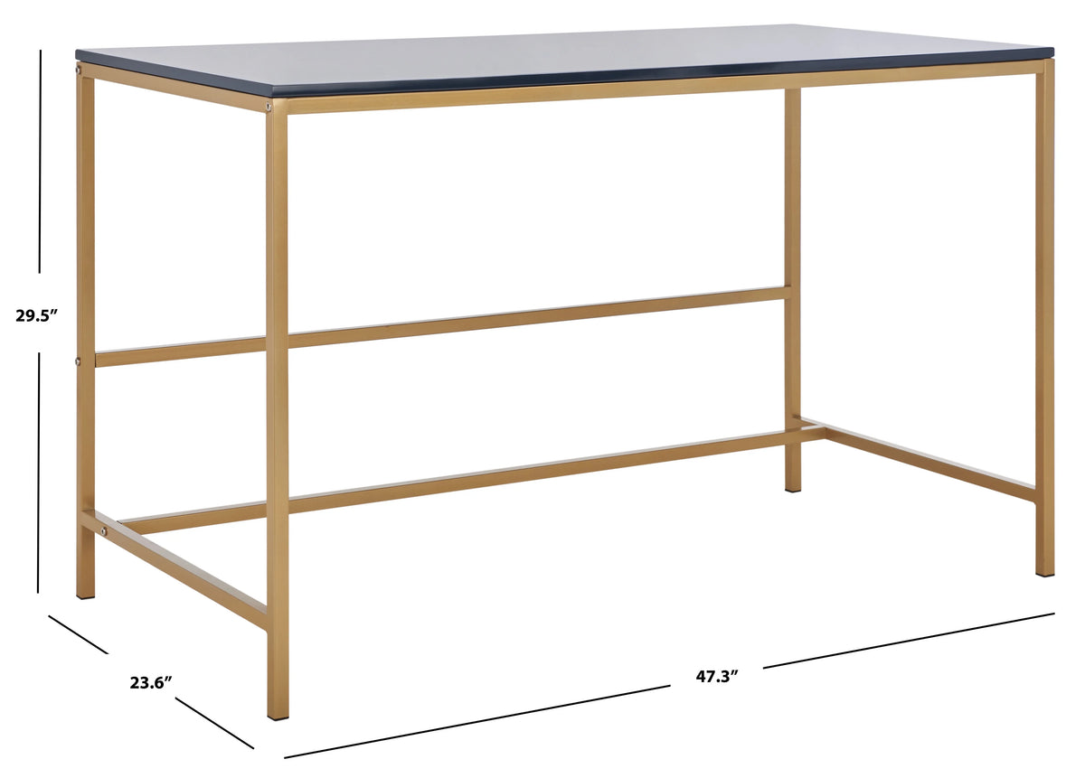 Navy Gold Wood Writing Desk T464618
