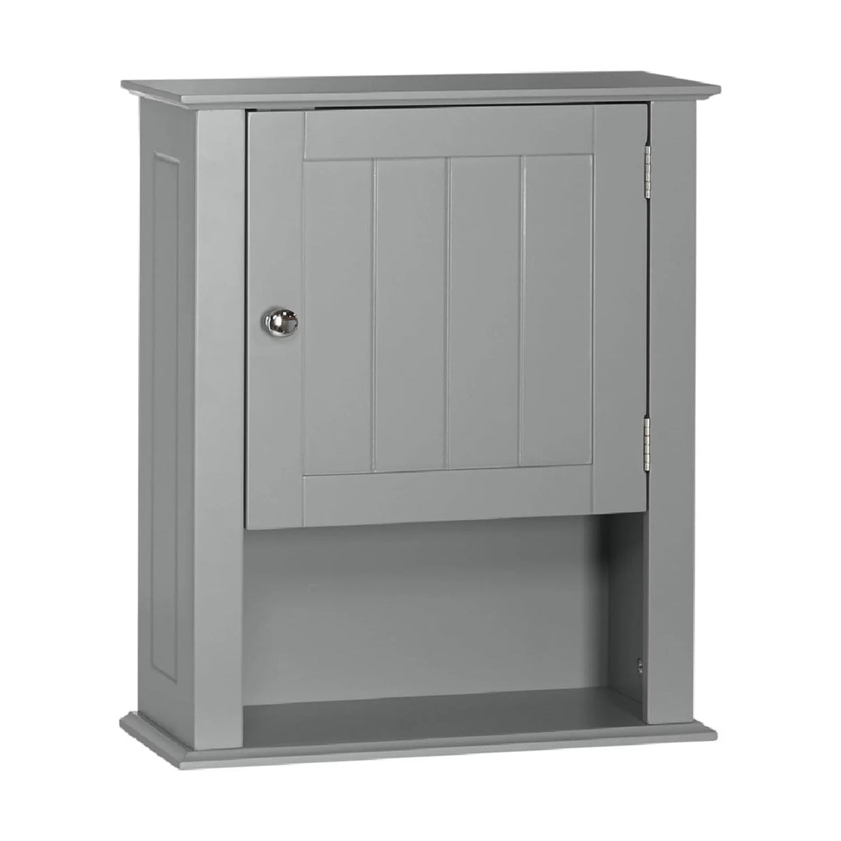 Gray Single Door Wall Cabinet with Open Shelf R339