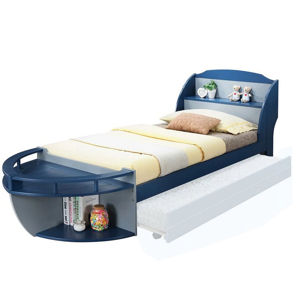 Twin Boat Bed and Twin Trundle in Gray N278
