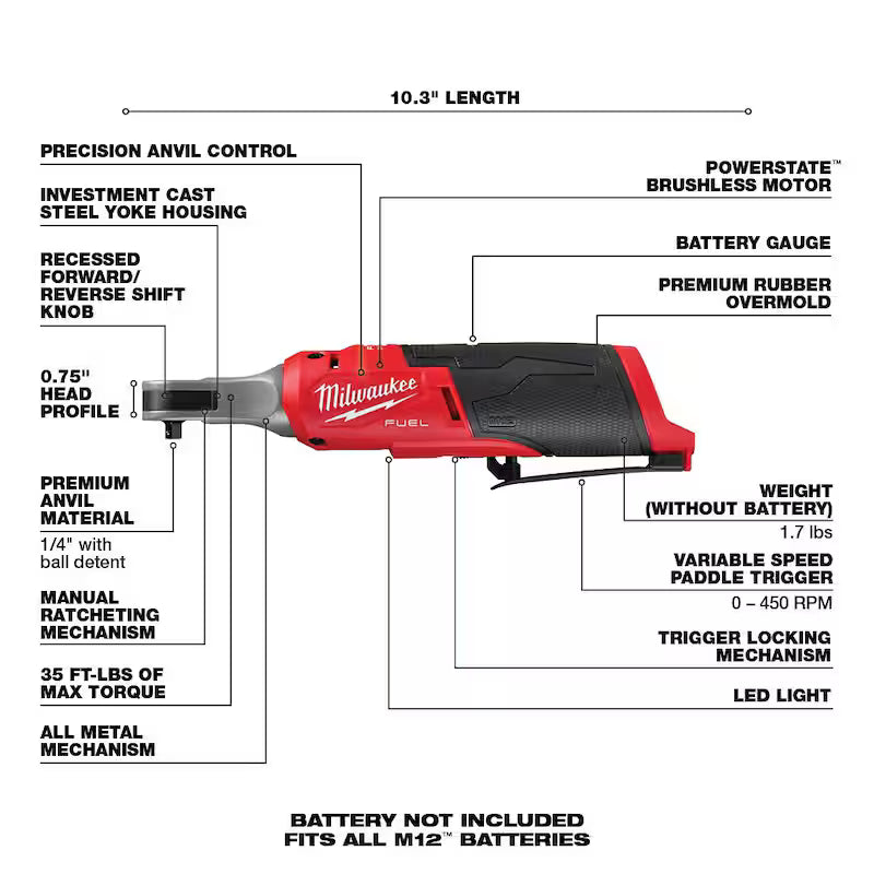 12V Lithium-Ion Brushless Cordless 1/4 in. Ratchet with Flood Light Q915931