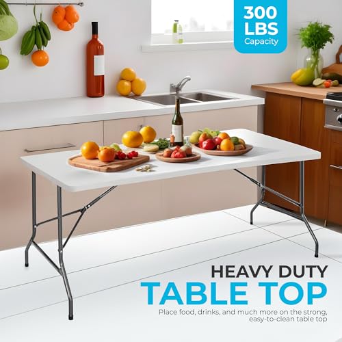4ft White Plastic Folding Table Q2451