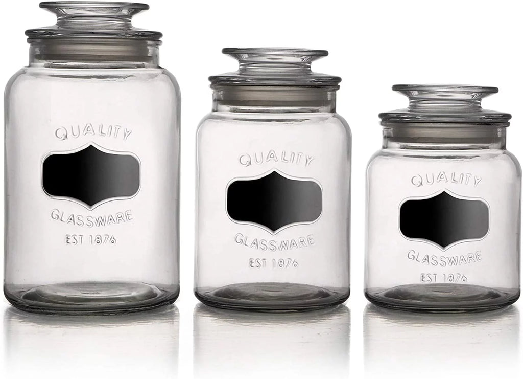Clear Glass Food Storage Containers Set of 3 J42297