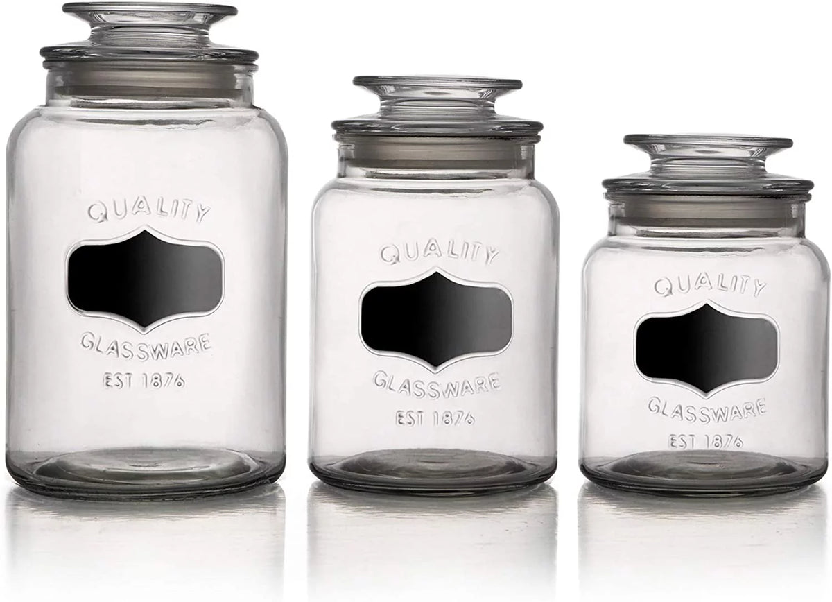 Clear Glass Food Storage Containers Set of 3 J42297