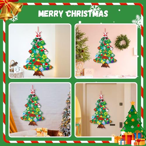 Felt Christmas Tree with 34 Ornaments and String Light A728