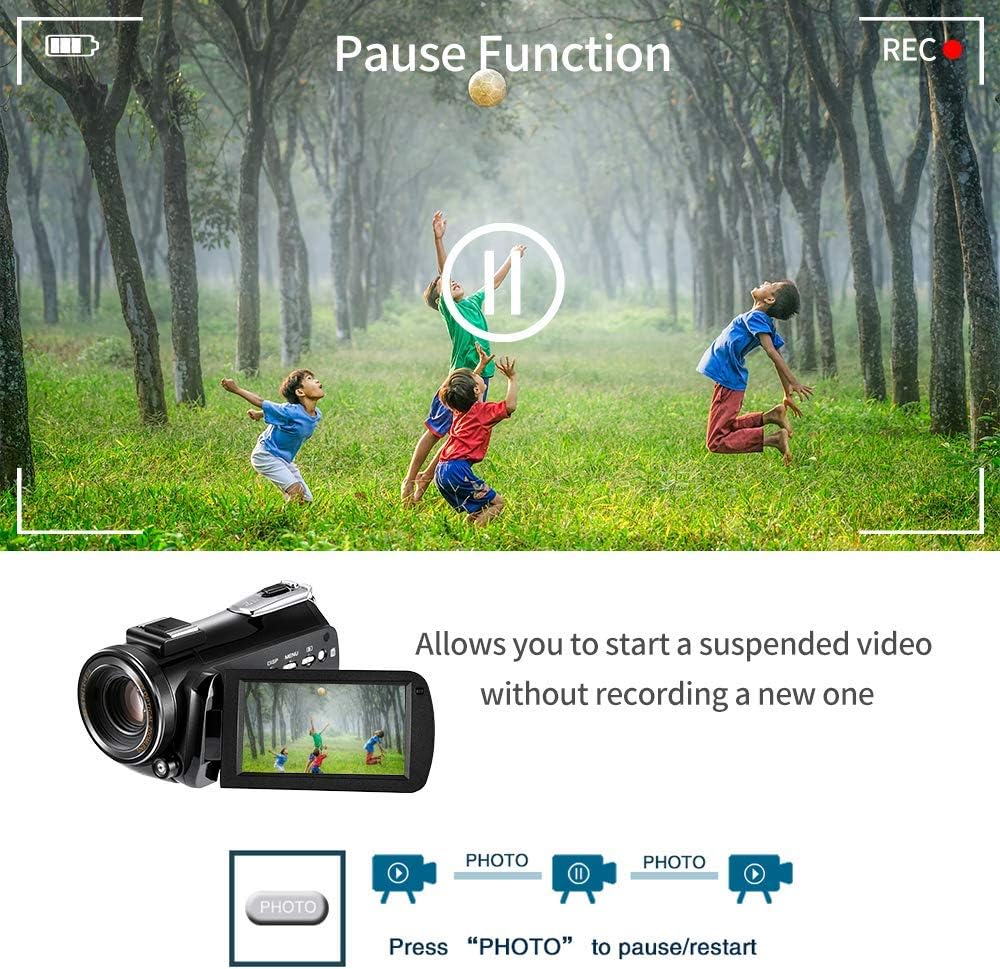 4K Video Camera Camcorder with 12x Optical Zoom Z7098