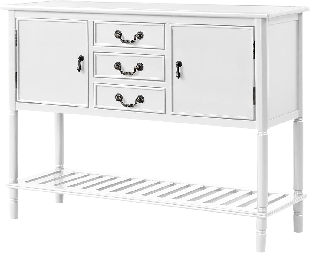 Solid Wood Console Table with 3 Drawers, 2 Cabinet and 1 Shelf I485036
