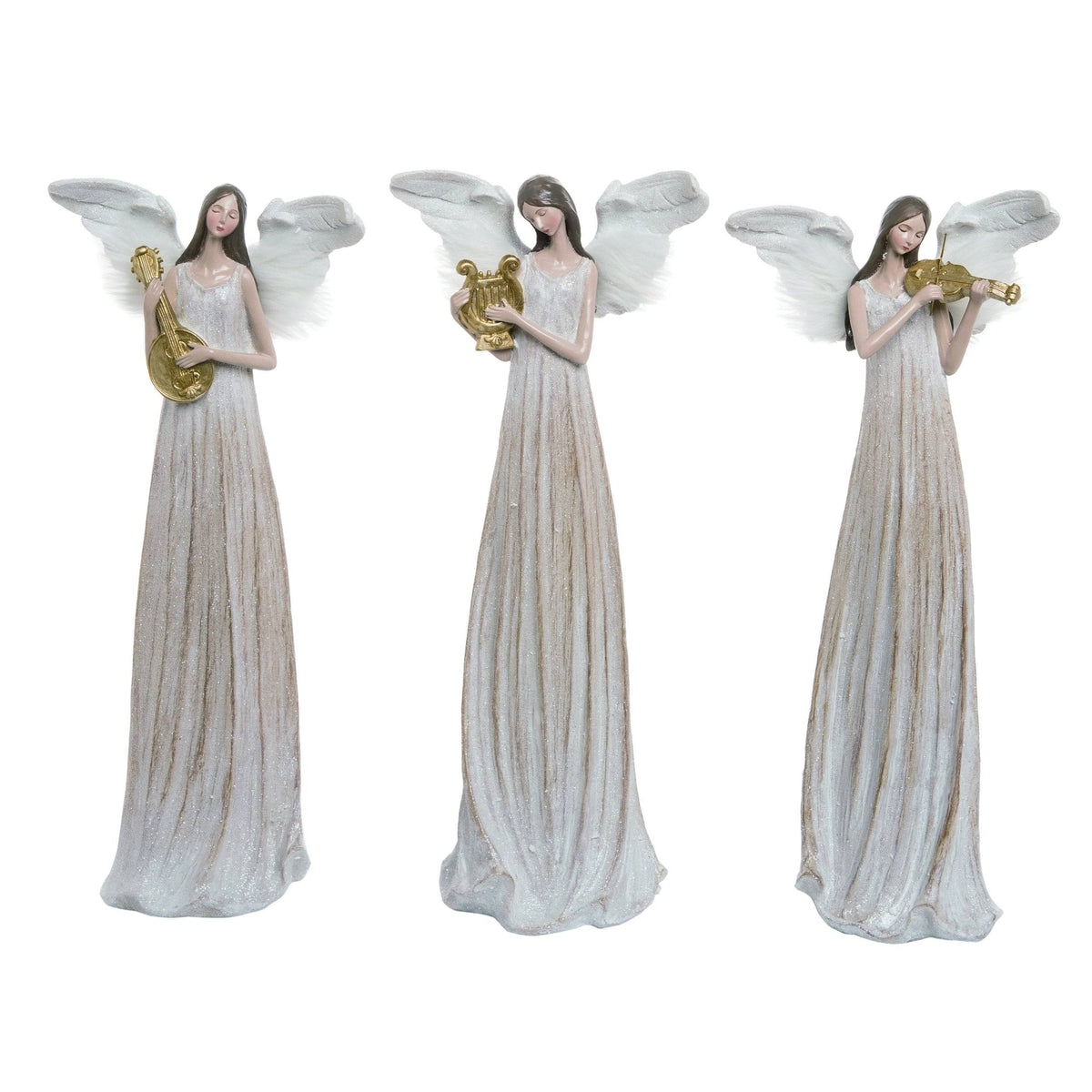 White Christmas Resin Angel Set of 3 T7623
