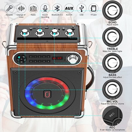 Bluetooth Karaoke Machine with 2 Microphones Q78263