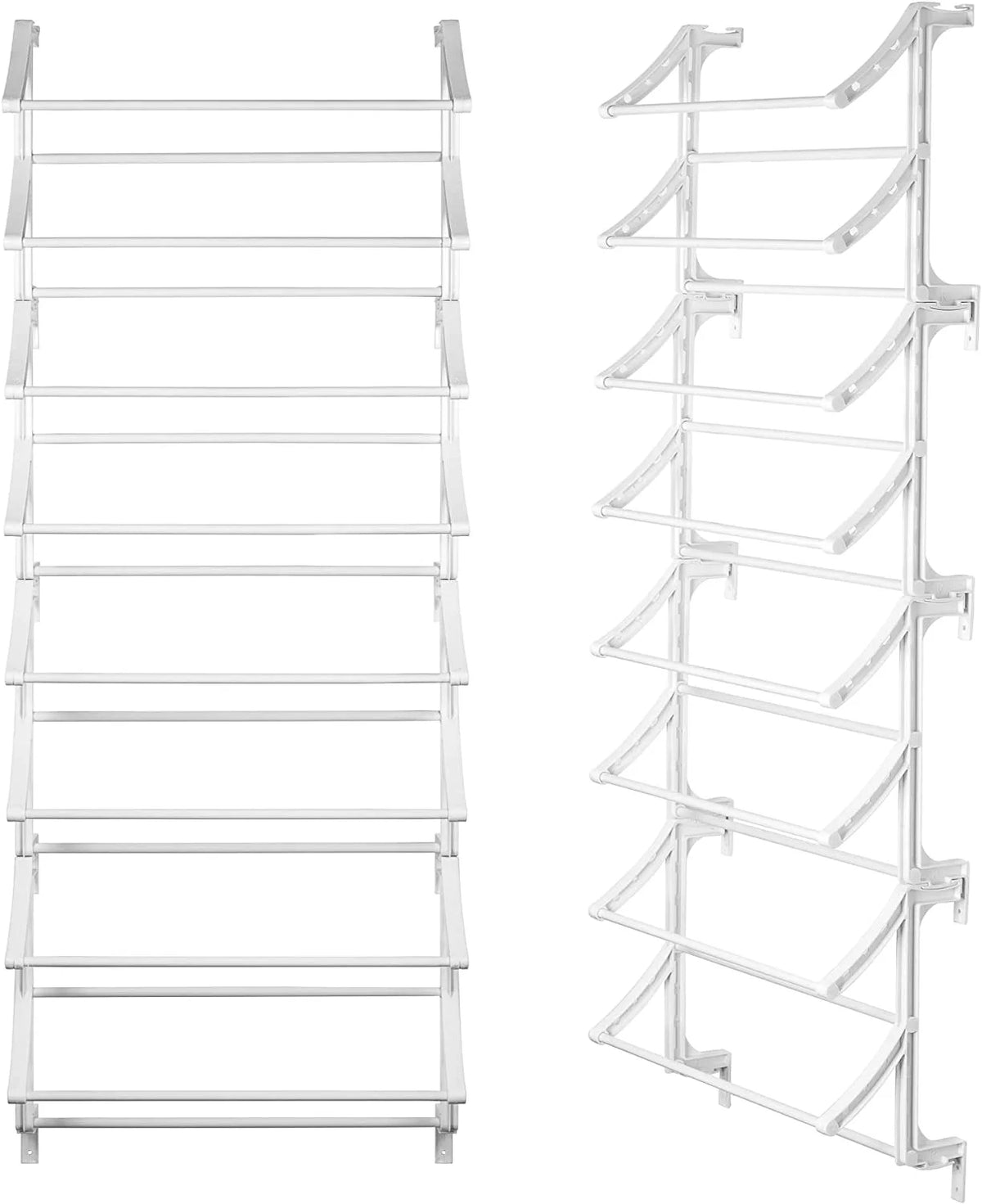 Hanging Over The Door Shoe Rack, 8 Holder Racks, White W477045