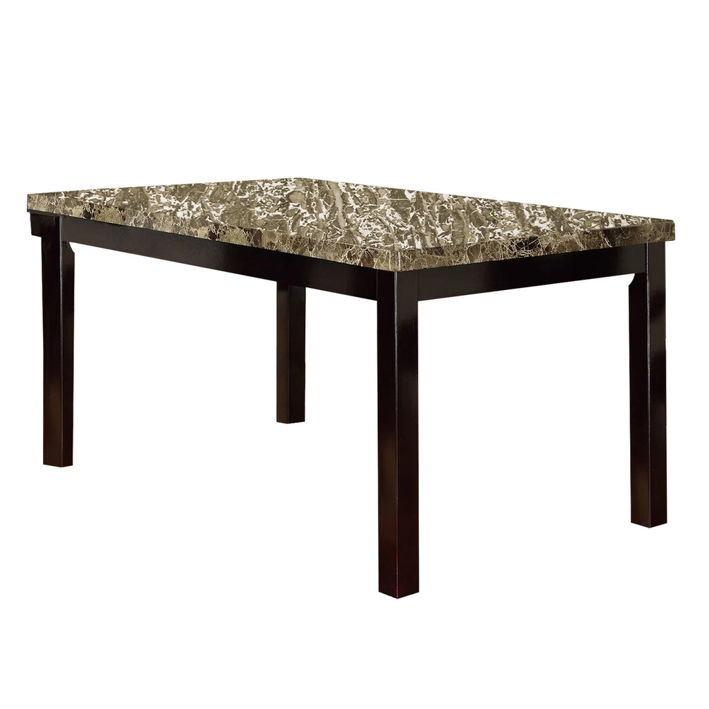 Brown Faux Marble & Pine Wood Dining Table S6041