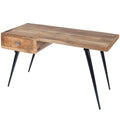 Rustic Industrial Natural Wood and Metal Desk in Brown B703