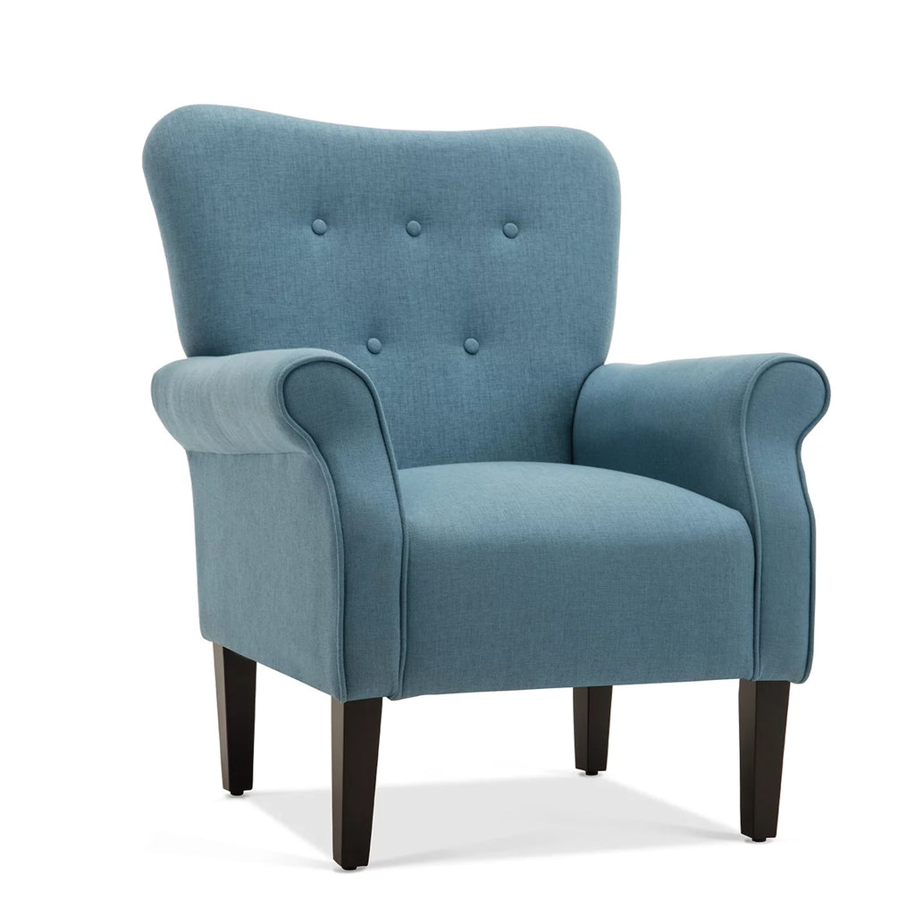Green Blue Floral Accent Chair H8696