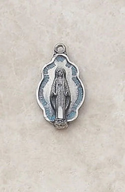 Silver Blue Miraculous Medal D5149