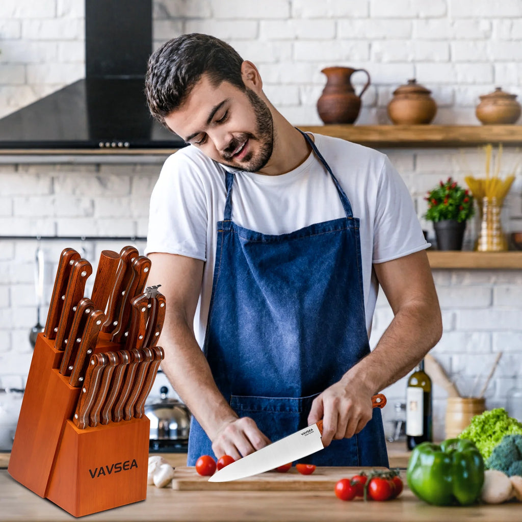 16 Pieces Stainless Steel Knife Block Set V9554