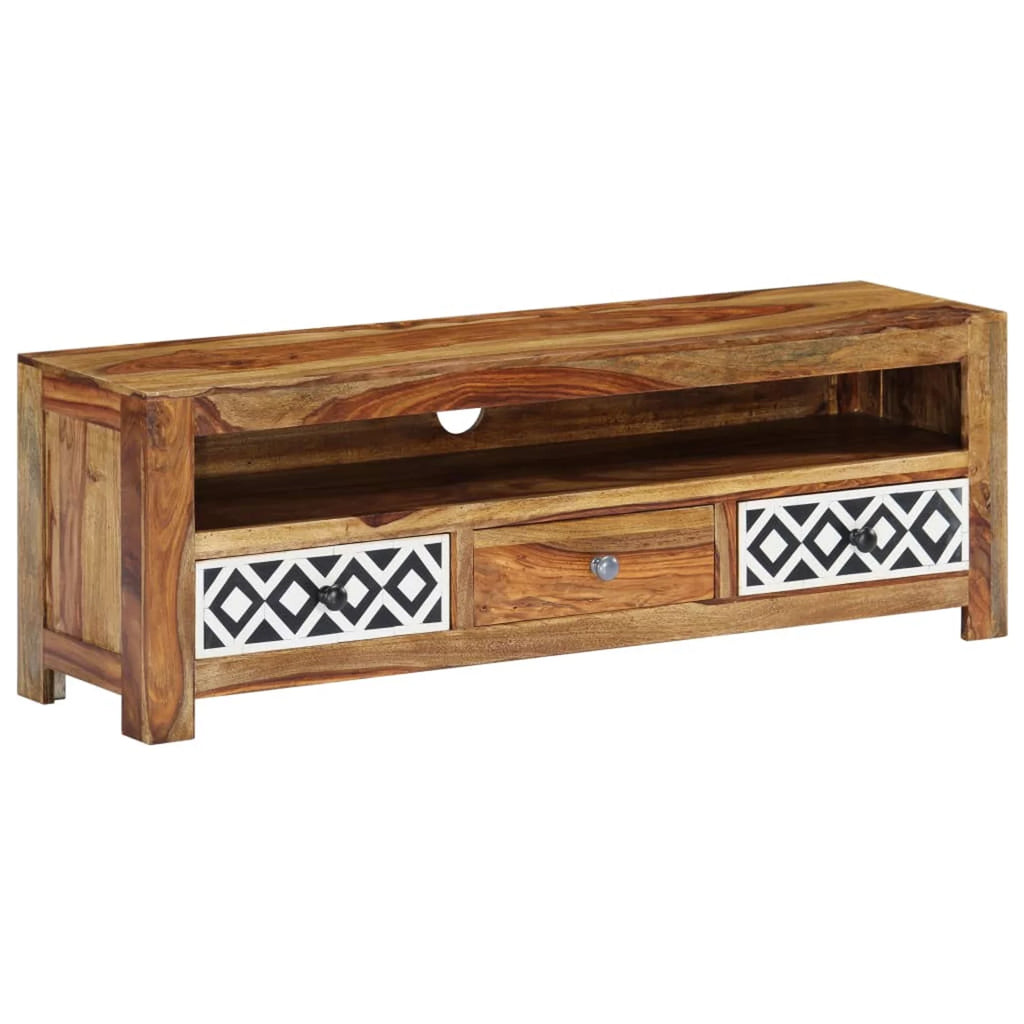 Sheesham Wood TV Stand with 3 Drawers U800