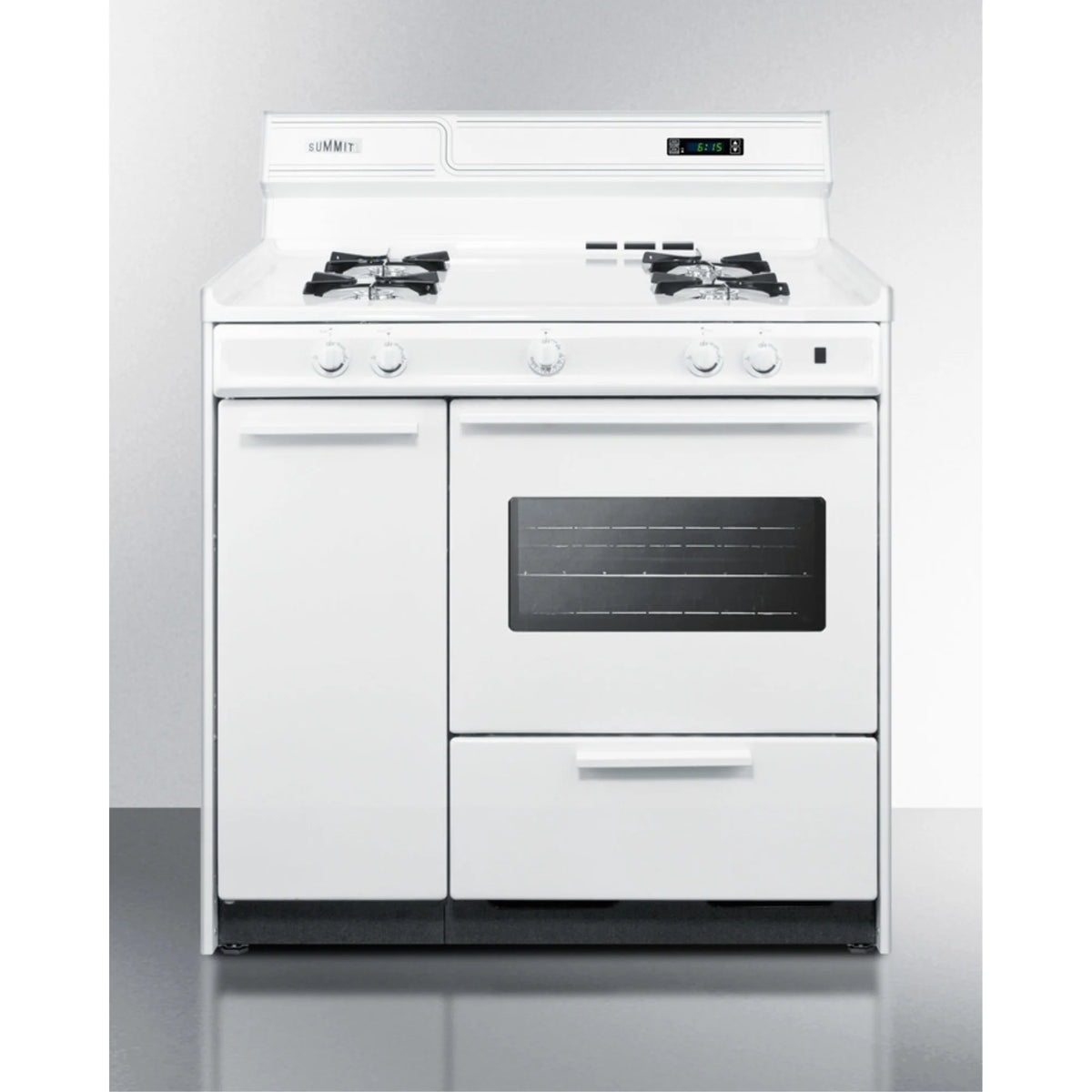 36" White Gas Range with Open Burners E515