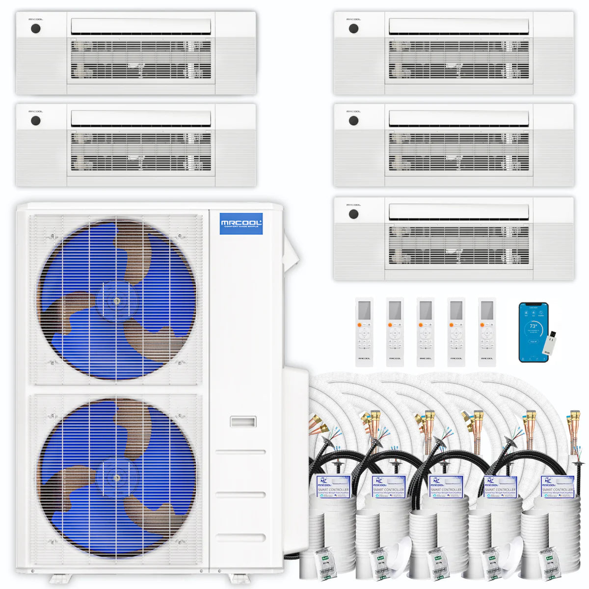 45,000 BTU 5 Zone Ceiling Cassette Ductless Air Conditioner and Heat Pump C35218