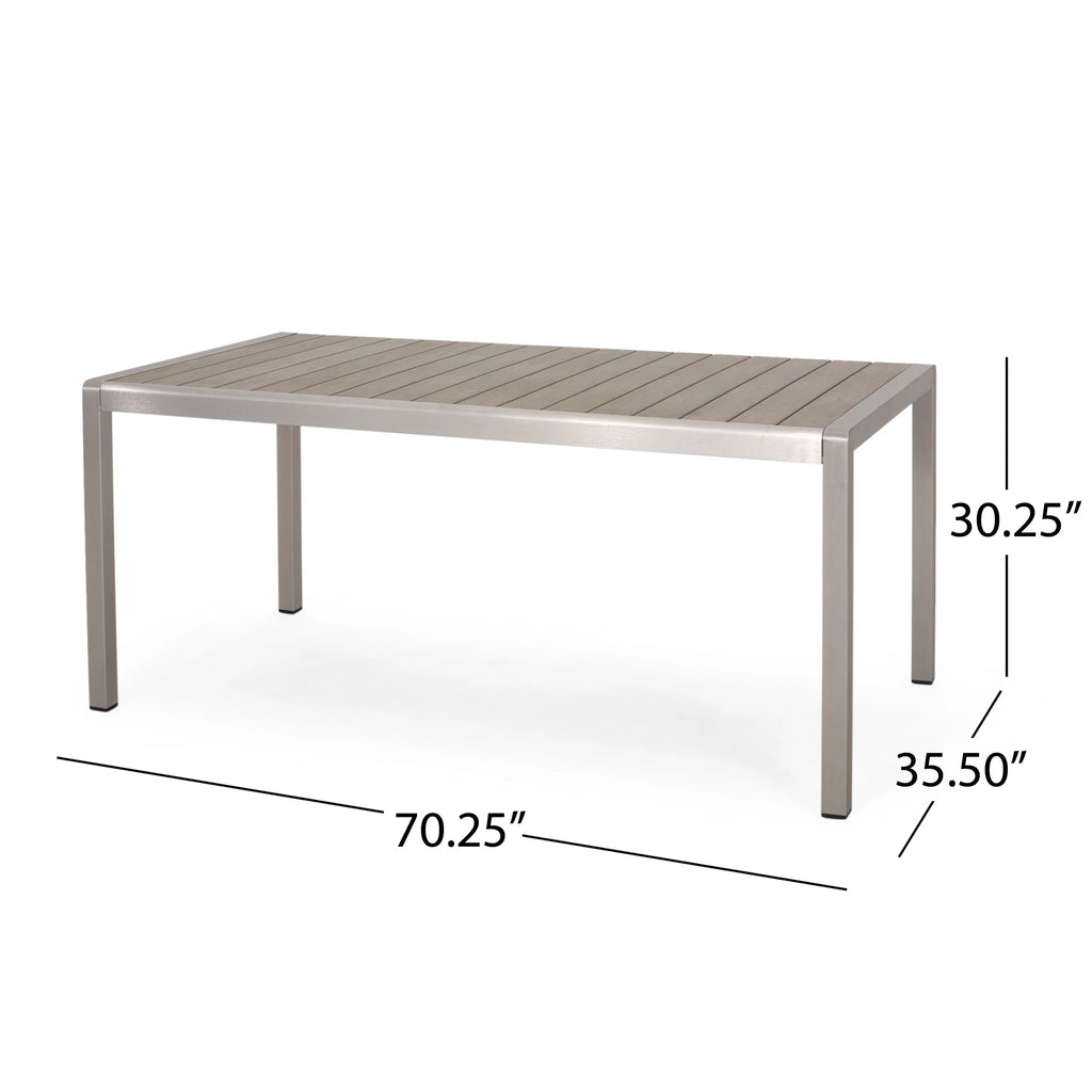Outdoor Aluminum Dining Table with Faux Wood Top B92106