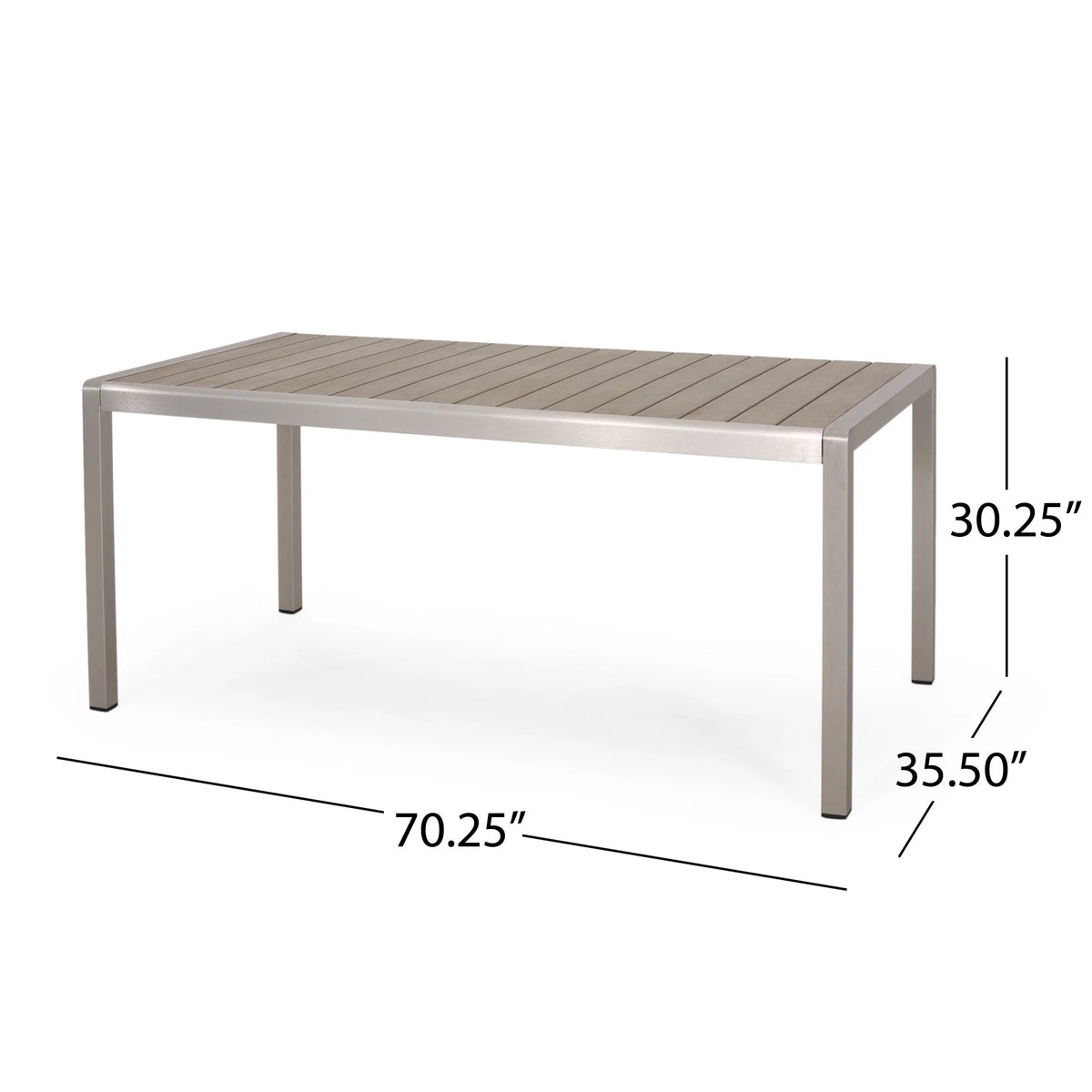 Outdoor Aluminum Dining Table with Faux Wood Top B92106