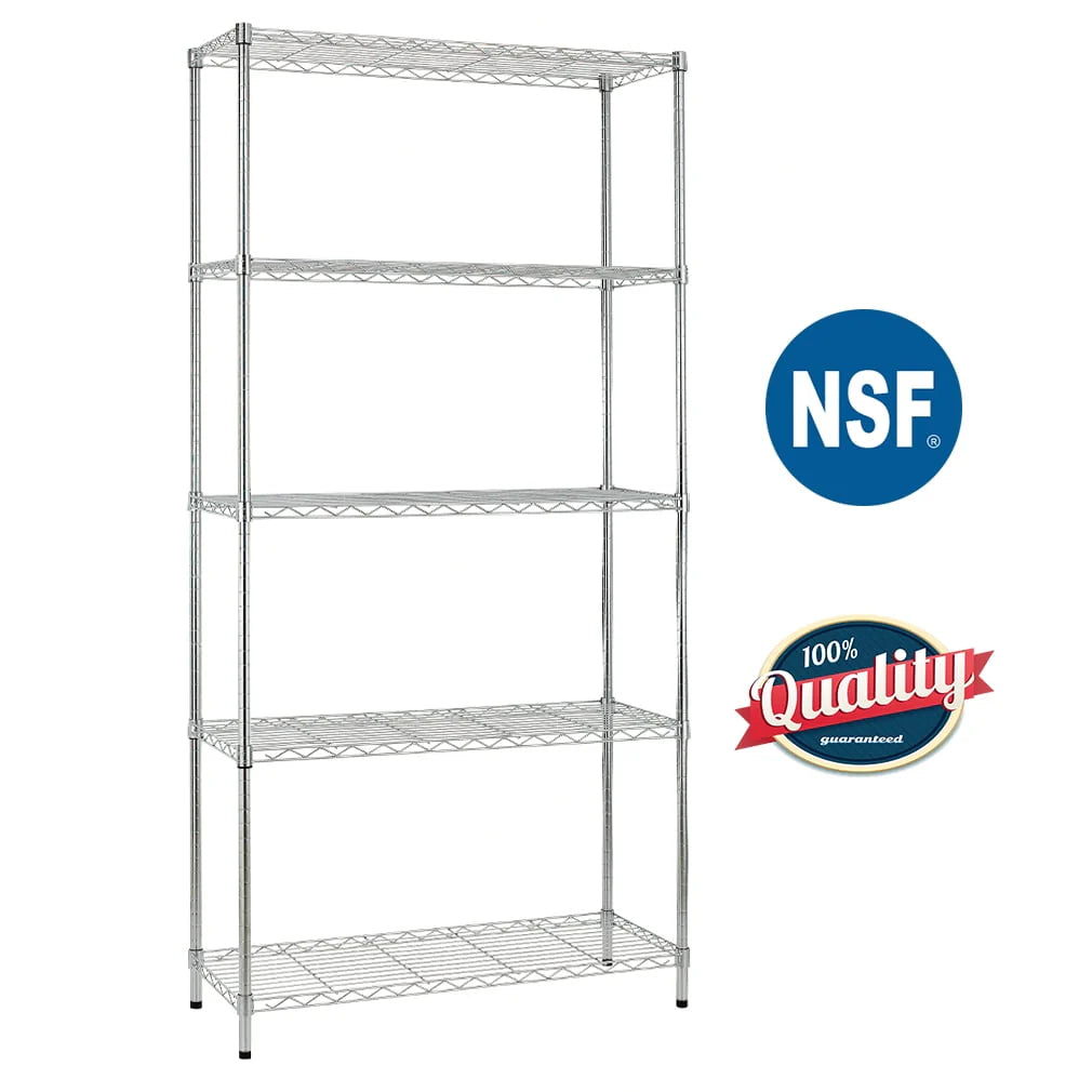 5 Tier Wire Shelving Unit Black M579